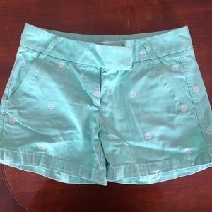 J crew size 4 mint green nautical shorts